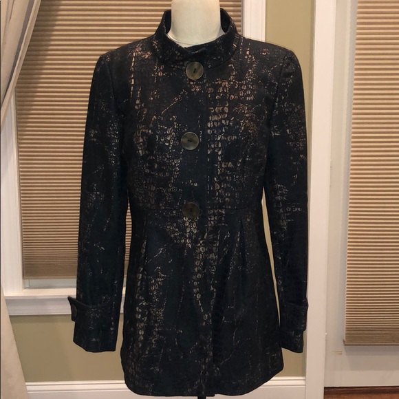 Nwot Metallic Snake Skin 3/4 Length Jacket - Picture 2 of 8